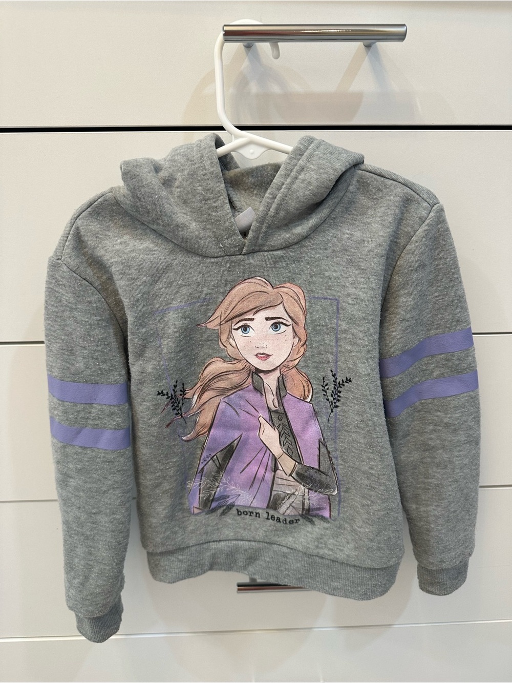 Girls' Frozen Grey Hooded Sweatshirt Size 6